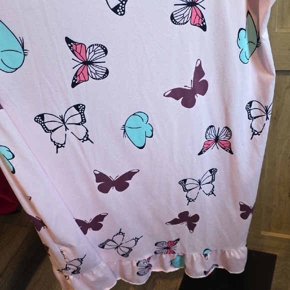 (J51) Womans Sz 2XL Pink Butterfly Chemise - Picture 2 of 5
